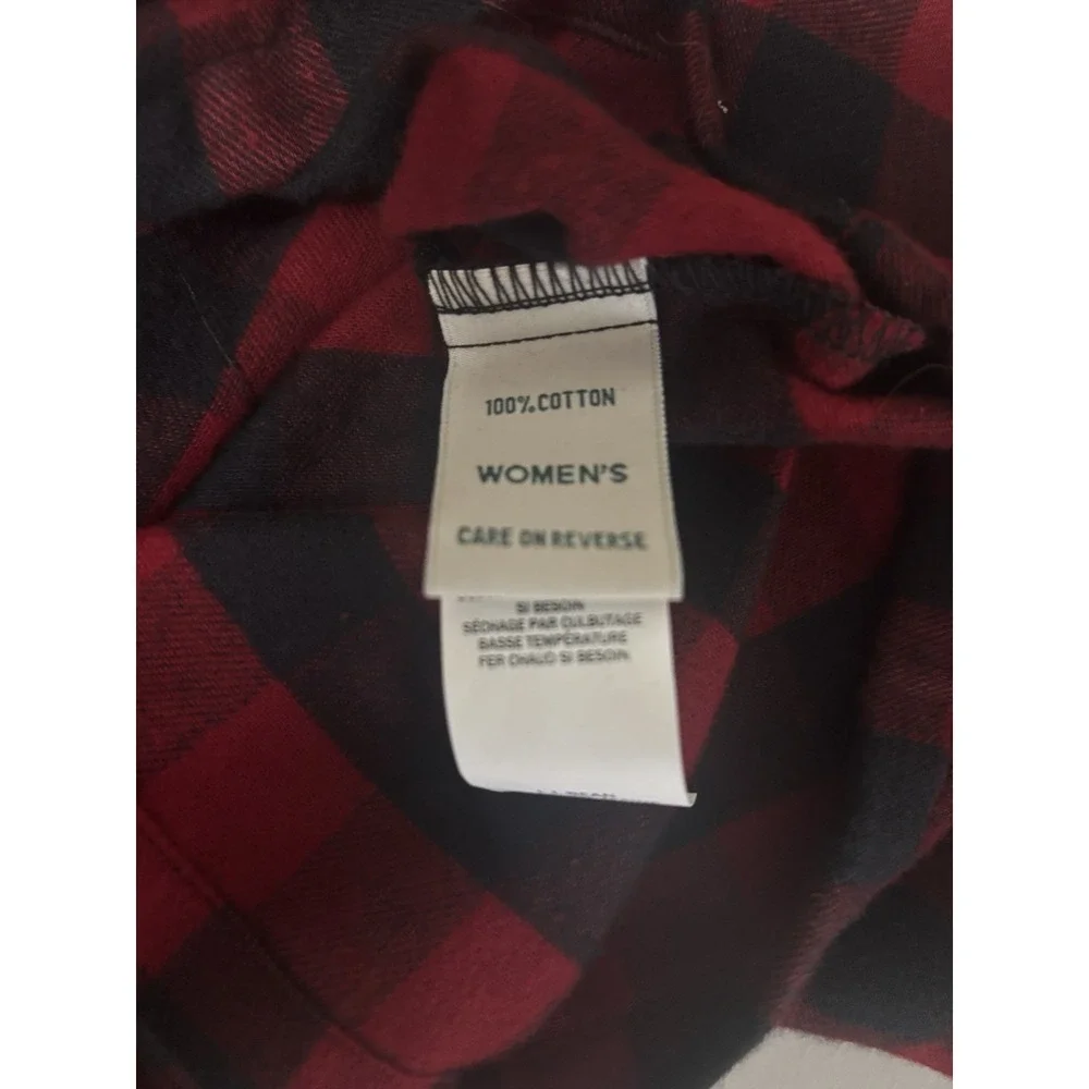 L.L. Bean Scotch Plaid Cotton Flannel Red Classic Pockets Nightgown Medium NEW